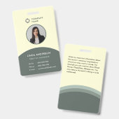 Foto-ID für Grüngelbe Mitarbeiter - Firmenlogo Fre Ausweis (Vorder- & Rückseite)