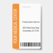 Foto-ID für Ihr Zahnarztbüro Orange Ausweis (Back)