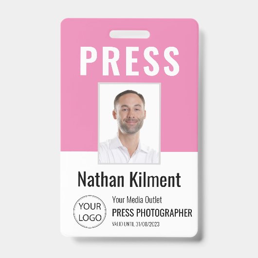 Foto-ID für Journalisten-Pressepass Ausweis (Vorderseite)