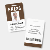 Foto-ID für Journalisten-Pressepass Ausweis (Vorder- & Rückseite)