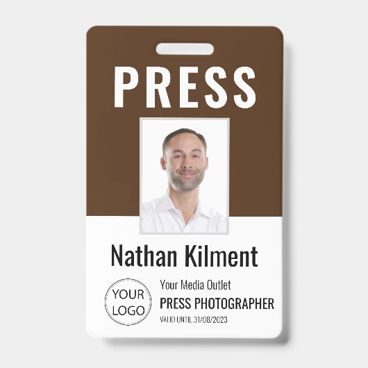 Foto-ID für Journalisten-Pressepass Ausweis (Vorderseite)
