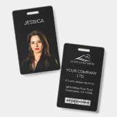 Foto-ID für kundenspezifische Schwarz-Minimal-Firm Ausweis (Vorder- & Rückseite)