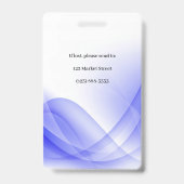 Foto-ID für lila Abstrakte Wave-Technik Ausweis (Rückseite)
