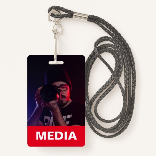 Foto-ID für "Media All Access Pass" Ausweis (Vorderseite mit Schlüsselband)