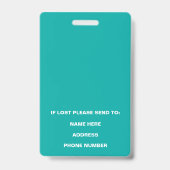 Foto-ID für medizinisches Operationssaal Ausweis (Rückseite)