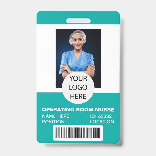 Foto-ID für medizinisches Operationssaal Ausweis (Vorderseite)