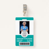 Foto-ID für medizinisches Operationssaal Ausweis (Vorderseite mit Klammer)