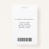 Foto-ID für medizinisches Personal | Hospital-Logo Ausweis (Rückseite)
