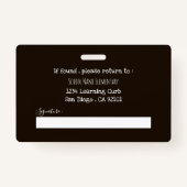 Foto-ID für Mitarbeiter der Grundschule Abzeichen Ausweis (Rückseite)