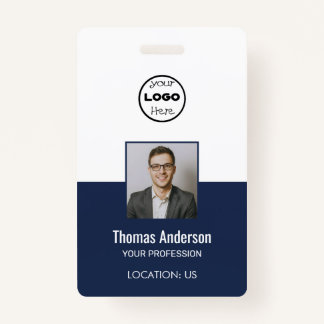 Foto-ID für Mitarbeiter von Navy Blue Business-Log Ausweis