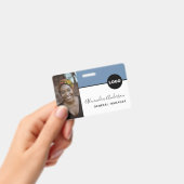 Foto-ID für MitarbeiterUnternehmen QR-Code Denim B Ausweis (Handheld)