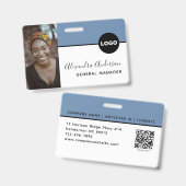 Foto-ID für MitarbeiterUnternehmen QR-Code Denim B Ausweis (Front & Back)