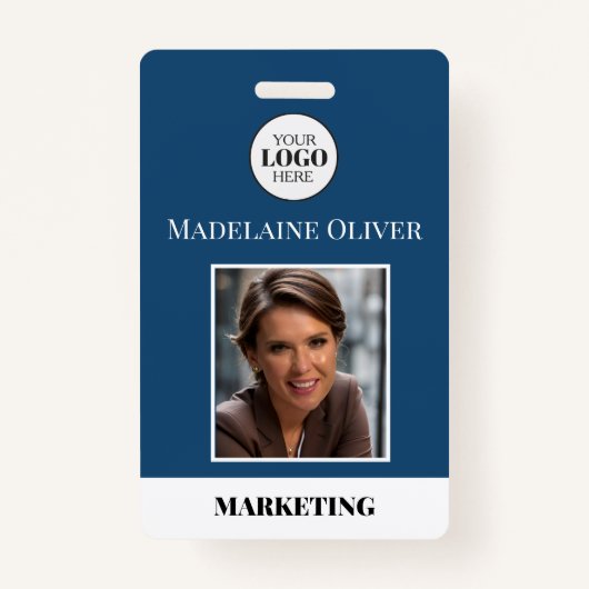 Foto-ID für moderne Blue-Business-Logos für Mitarb Ausweis (Vorderseite)