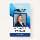 Foto-ID für moderne Blue-Business-Logos für Mitarb Ausweis (Vorderseite)