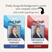 Foto-ID für moderne Blue-Business-Logos für Mitarb Ausweis