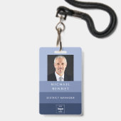 Foto ID für moderne Blue Company Ausweis (Front with Lanyard)