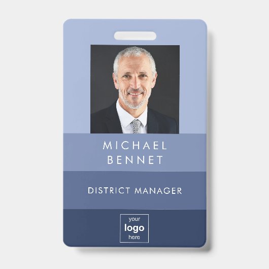 Foto ID für moderne Blue Company Ausweis (Front)