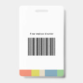 Foto-ID für moderne farbige Mitarbeiter Ausweis (Back)