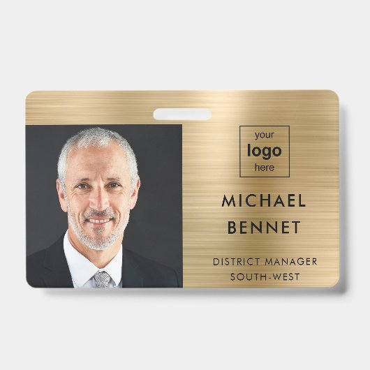 Foto-ID für moderne Goldfirmen Ausweis (Front)