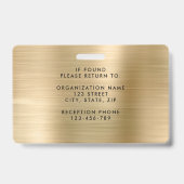 Foto-ID für moderne Goldfirmen Ausweis (Back)