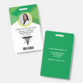 Foto-ID für moderne grüne Geometrie Ausweis (Front & Back)