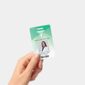 Foto-ID für moderne grüne Geometrie Ausweis (Handheld)