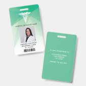 Foto-ID für moderne grüne Geometrie Ausweis (Vorder- & Rückseite)