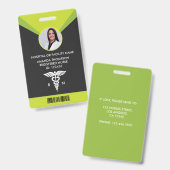 Foto-ID für moderne grüne Geometrie Ausweis (Vorder- & Rückseite)