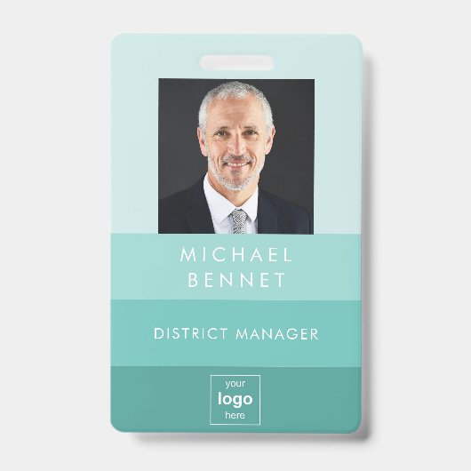 Foto-ID für moderne grüne Unternehmen Ausweis (Vorderseite)
