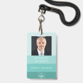 Foto-ID für moderne grüne Unternehmen Ausweis (Front with Lanyard)