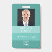 Foto-ID für moderne grüne Unternehmen Ausweis (Vorderseite)