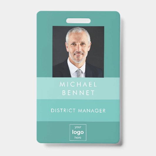 Foto-ID für moderne grüne Unternehmen Ausweis (Front)