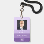 Foto-ID für moderne Lila Unternehmen Ausweis (Front with Lanyard)