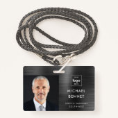 Foto ID für moderne Metallfirmen Ausweis (Vorderseite mit Schlüsselband)