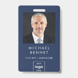 Foto-ID für moderne Navy Blue Corporate Ausweis