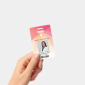 Foto-ID für moderne rote Geometrie Ausweis (Handheld)