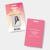 Foto-ID für moderne rote Geometrie Ausweis (Vorder- & Rückseite)