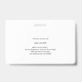 Foto-ID für moderne Unternehmen Ausweis (Rückseite)