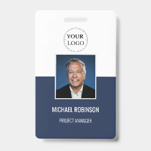 Foto-ID für Navy Corporate Logos Mitarbeiter Ausweis