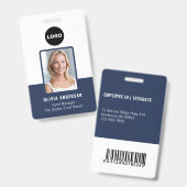 Foto-ID für Navy Mitarbeiter Bar Code Unternehmens Ausweis (Front & Back)