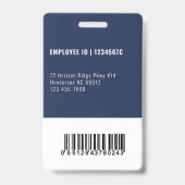 Foto-ID für Navy Mitarbeiter Bar Code Unternehmens Ausweis (Back)