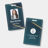 Foto-ID für Navy-Mitarbeiter-Unternehmen Security  Ausweis (Vorder- & Rückseite)