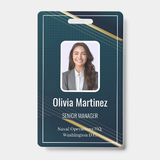 Foto-ID für Navy-Mitarbeiter-Unternehmen Security  Ausweis (Vorderseite)