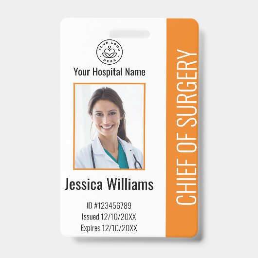 Foto-ID für personalisierte medizinische Mitarbeit Ausweis (Front)