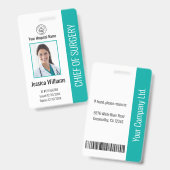Foto-ID für personalisierte medizinische Mitarbeit Ausweis (Front & Back)