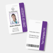 Foto-ID für personalisierte medizinische Mitarbeit Ausweis (Front & Back)