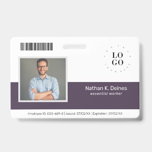 Foto-ID für personalisierte Mitarbeiter - Unterneh Ausweis (Vorderseite)