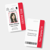 Foto-ID für personalisierte Mitarbeiter - Unterneh Ausweis (Front & Back)