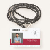 Foto-ID für personalisierte Mitarbeiter - Unterneh Ausweis (Vorderseite mit Schlüsselband)