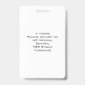 Foto-ID für personalisierte Mitarbeiter - Unterneh Ausweis (Rückseite)